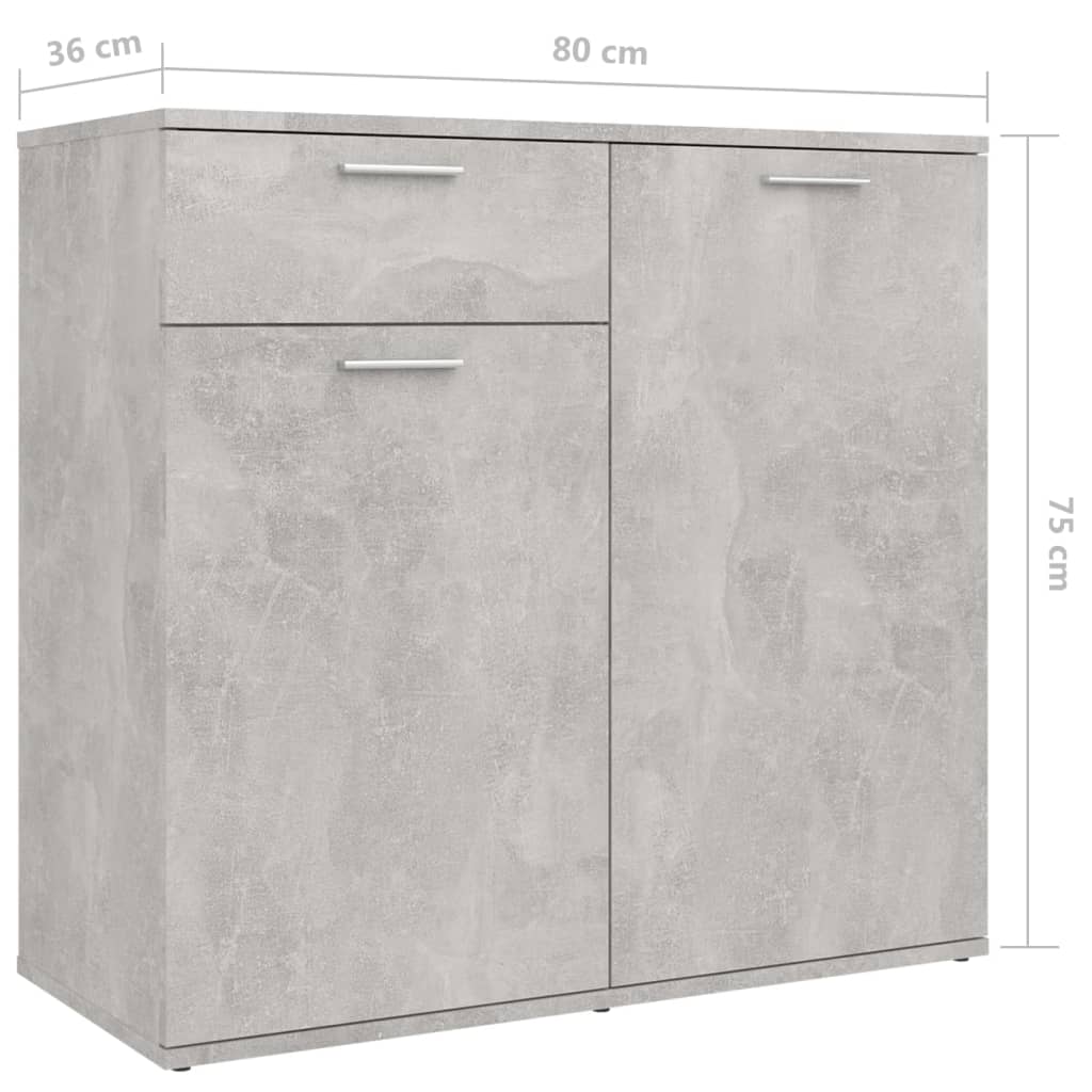 Komoda siva boja betona 160 x 36 x 75 cm od konstruiranog drva