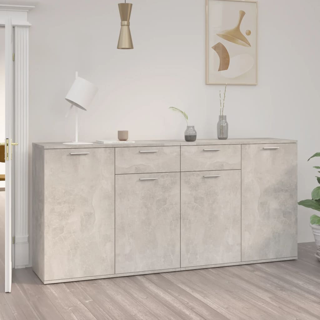 Komoda siva boja betona 160 x 36 x 75 cm od konstruiranog drva