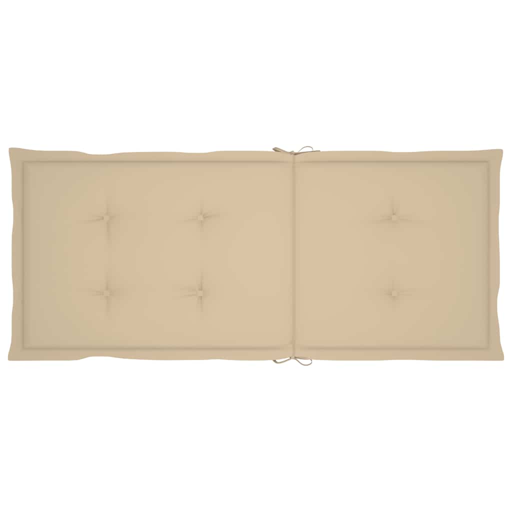 Sklopive stolice s jastucima 8 kom. Masivno bagremovo drvo Bež 120 x 50 x 3 cm