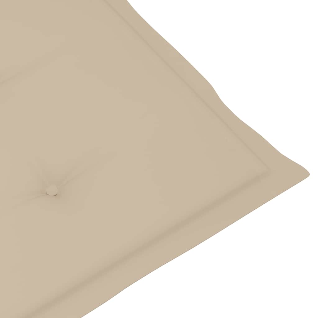 Sklopive stolice s jastucima 8 kom. Masivno bagremovo drvo Bež 120 x 50 x 3 cm