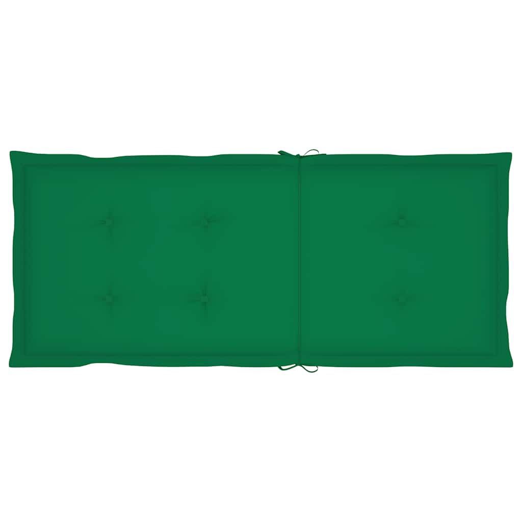 Sklopive stolice s jastucima 8 kom. Masivno bagremovo drvo Zelena 120 x 50 x 3 cm