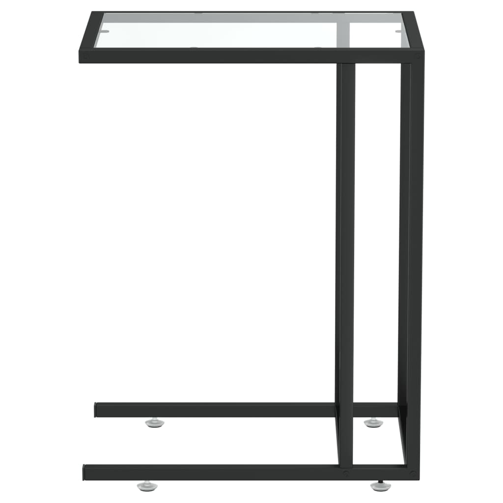 Bočni stolić za računalo prozirni 50x35x65 cm kaljeno staklo