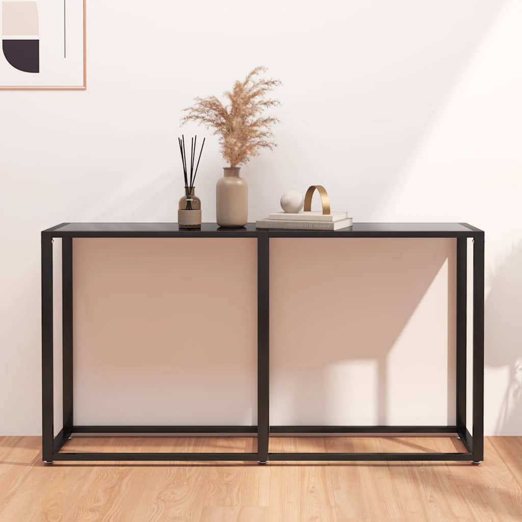 Konzolni stol crni 140 x 35 x 75,5 cm od kaljenog stakla