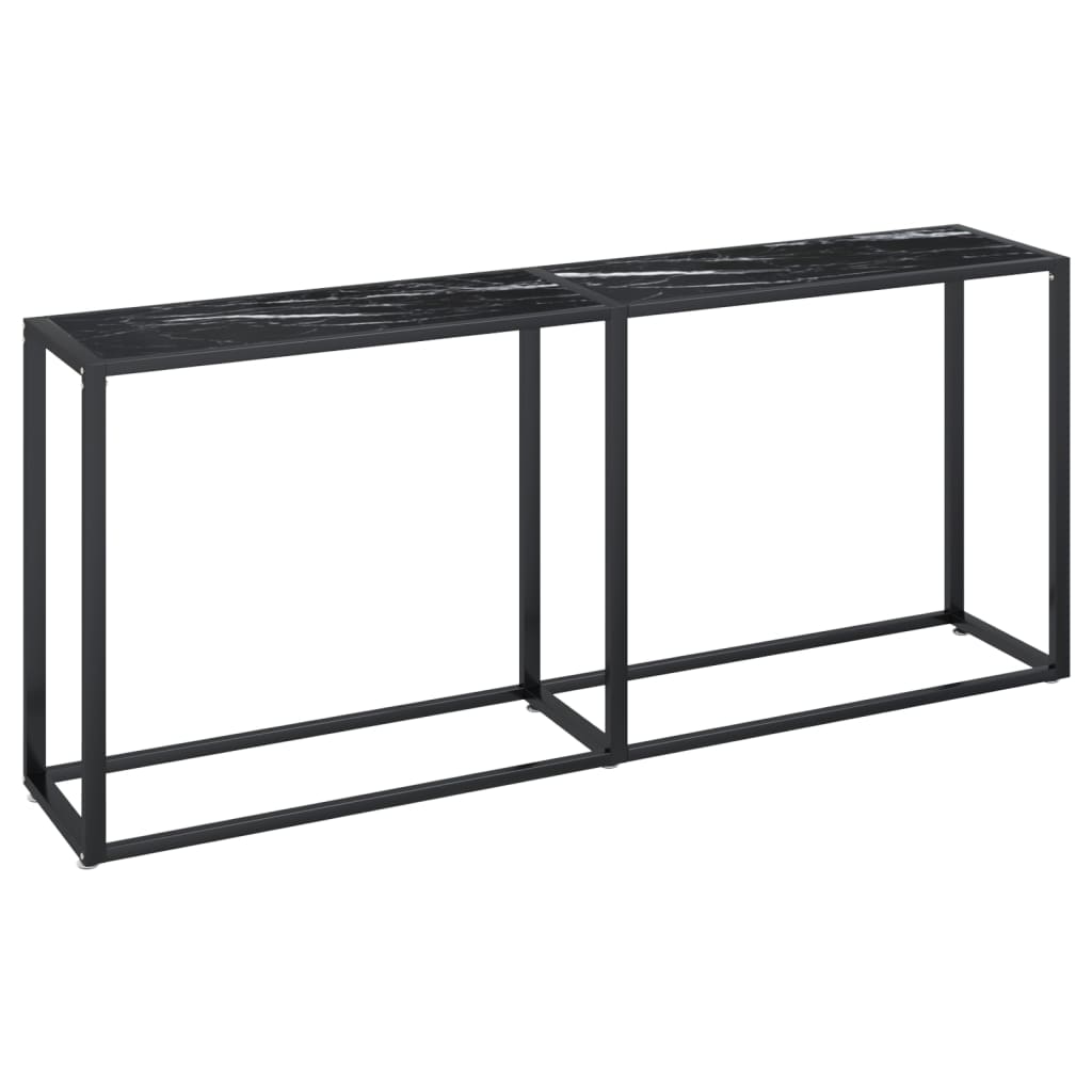 Konzolni stol boja crnog mramora 180x35x75,5 cm kaljeno staklo