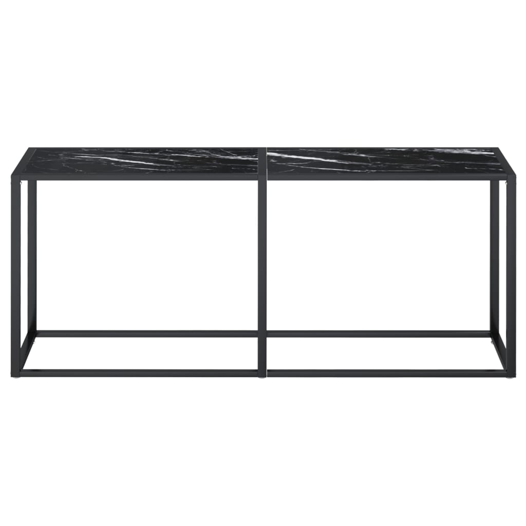 Konzolni stol boja crnog mramora 180x35x75,5 cm kaljeno staklo