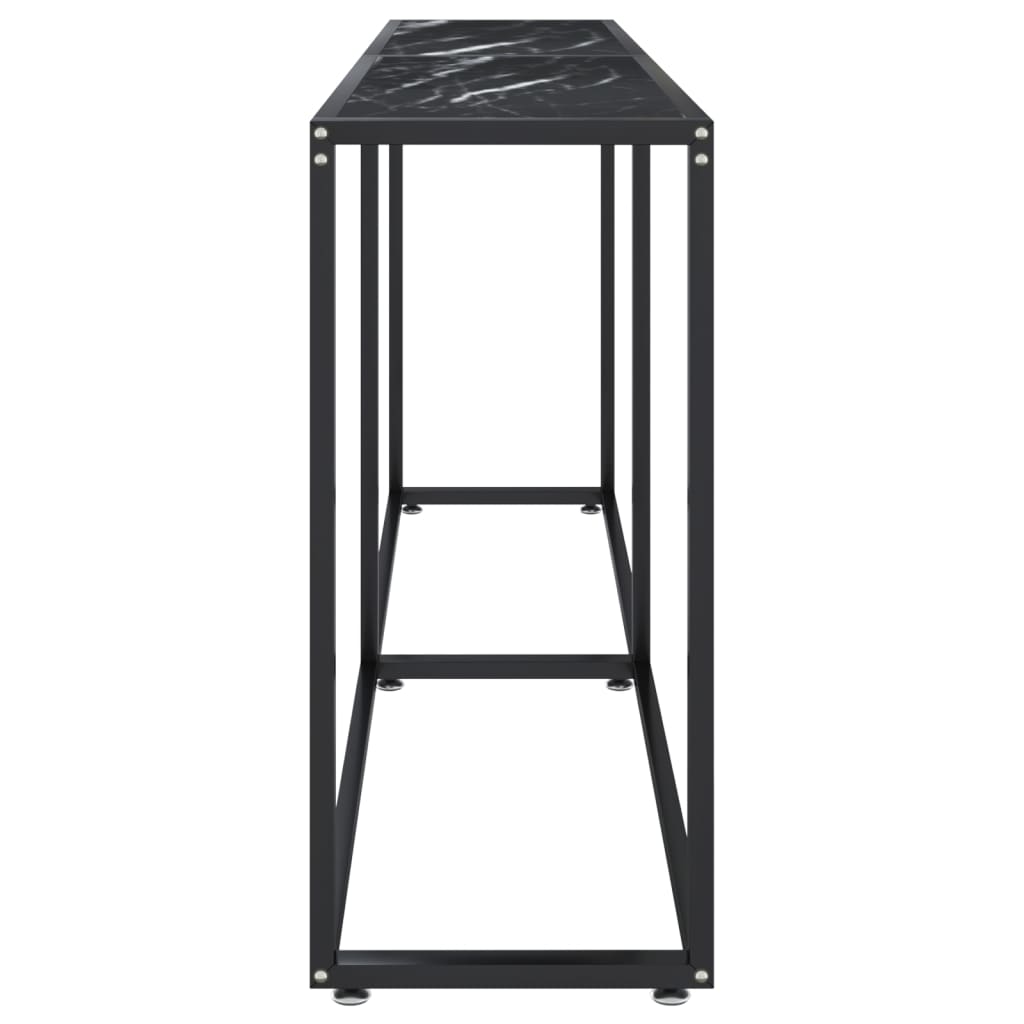 Konzolni stol boja crnog mramora 180x35x75,5 cm kaljeno staklo