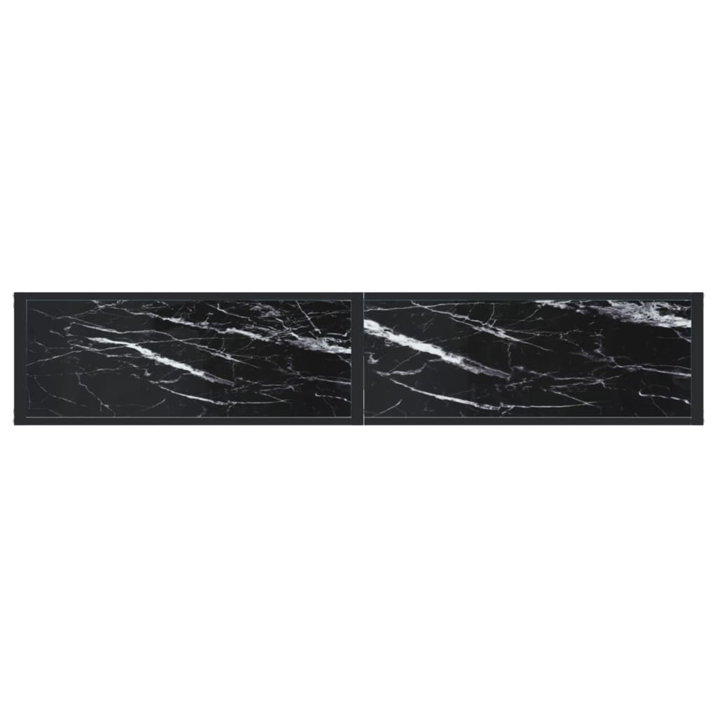 Konzolni stol boja crnog mramora 180x35x75,5 cm kaljeno staklo