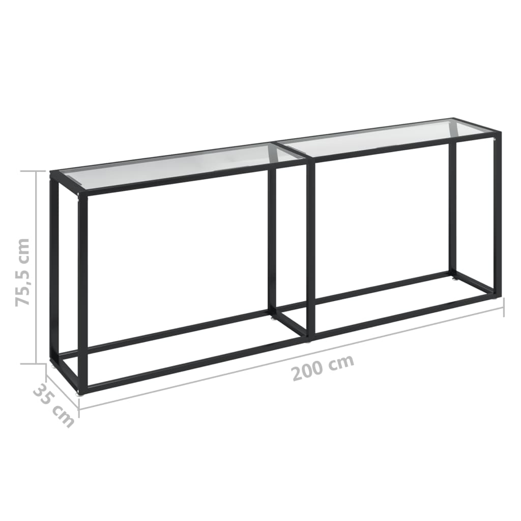 Konzolni stol prozirni 200 x 35 x 75,5 cm od kaljenog stakla