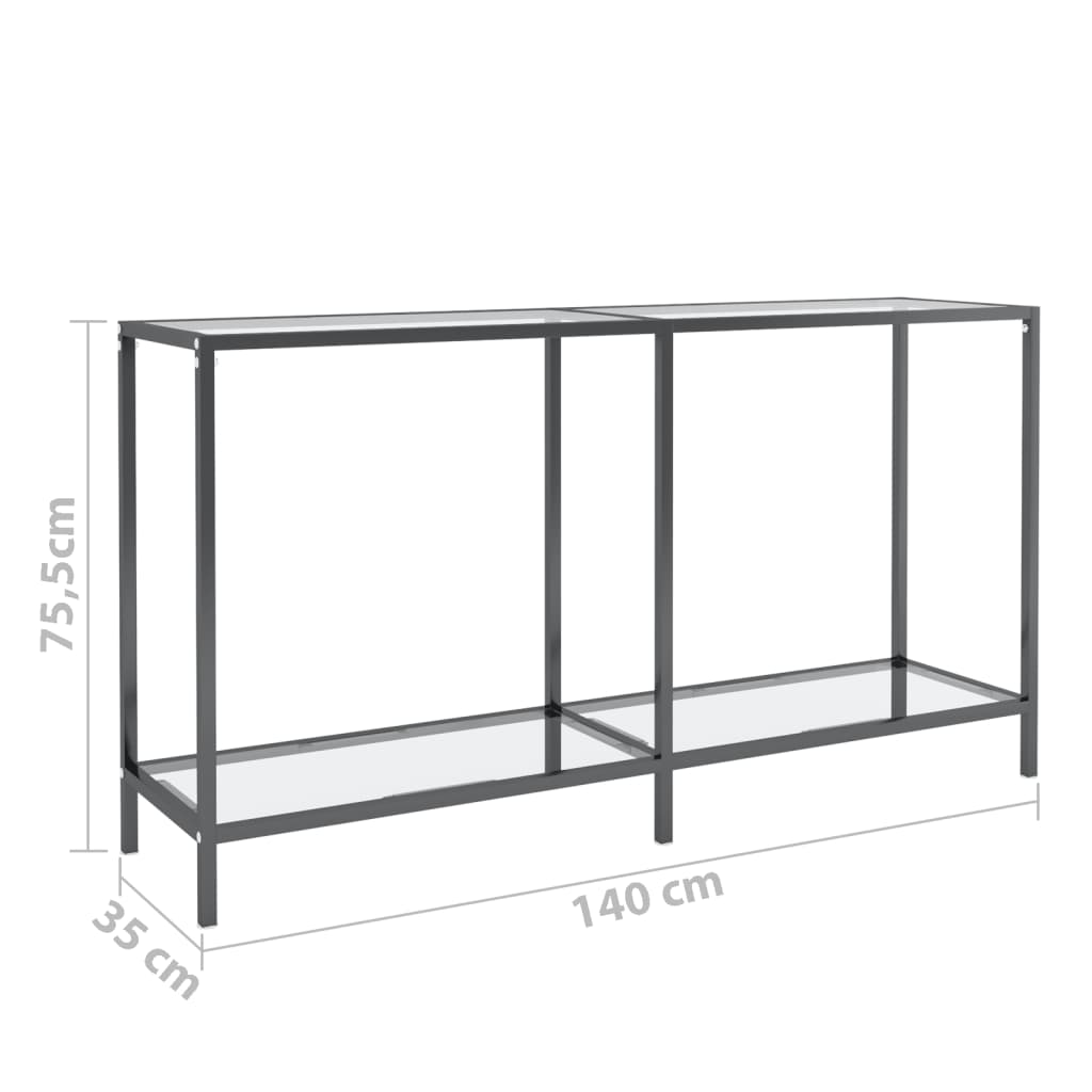 Konzolni stol prozirni 140 x 35 x 75,5 cm od kaljenog stakla