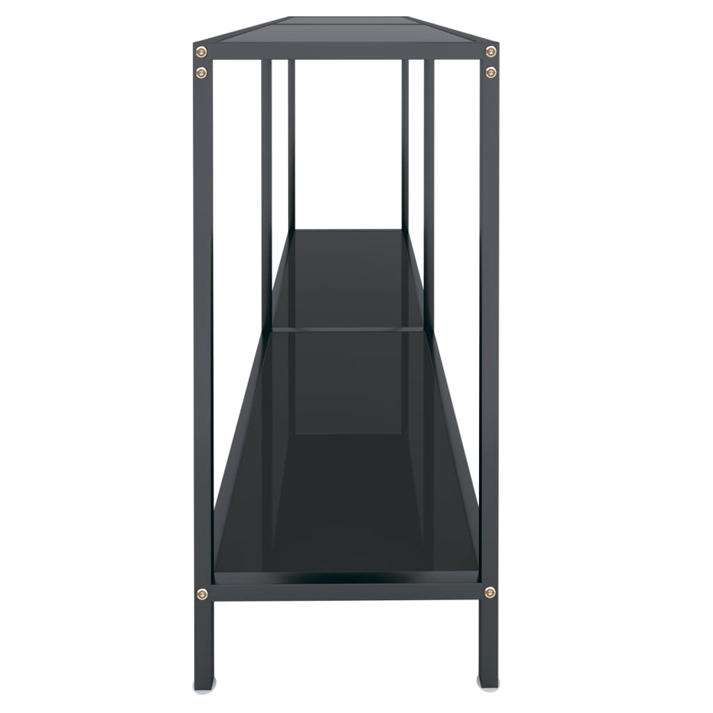 Konzolni stol crni 140 x 35 x 75,5 cm od kaljenog stakla