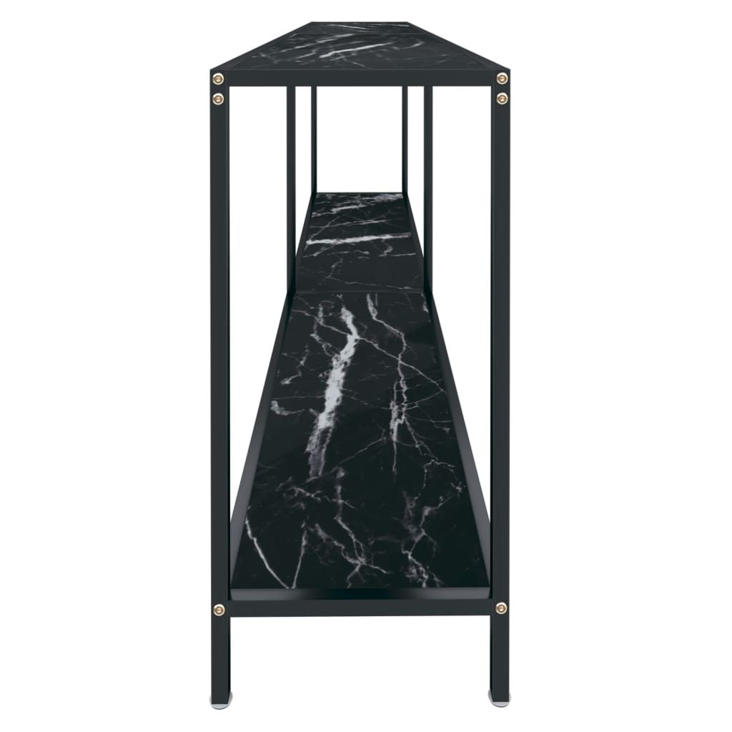Konzolni stol crni 200 x 35 x 75,5 cm od kaljenog stakla