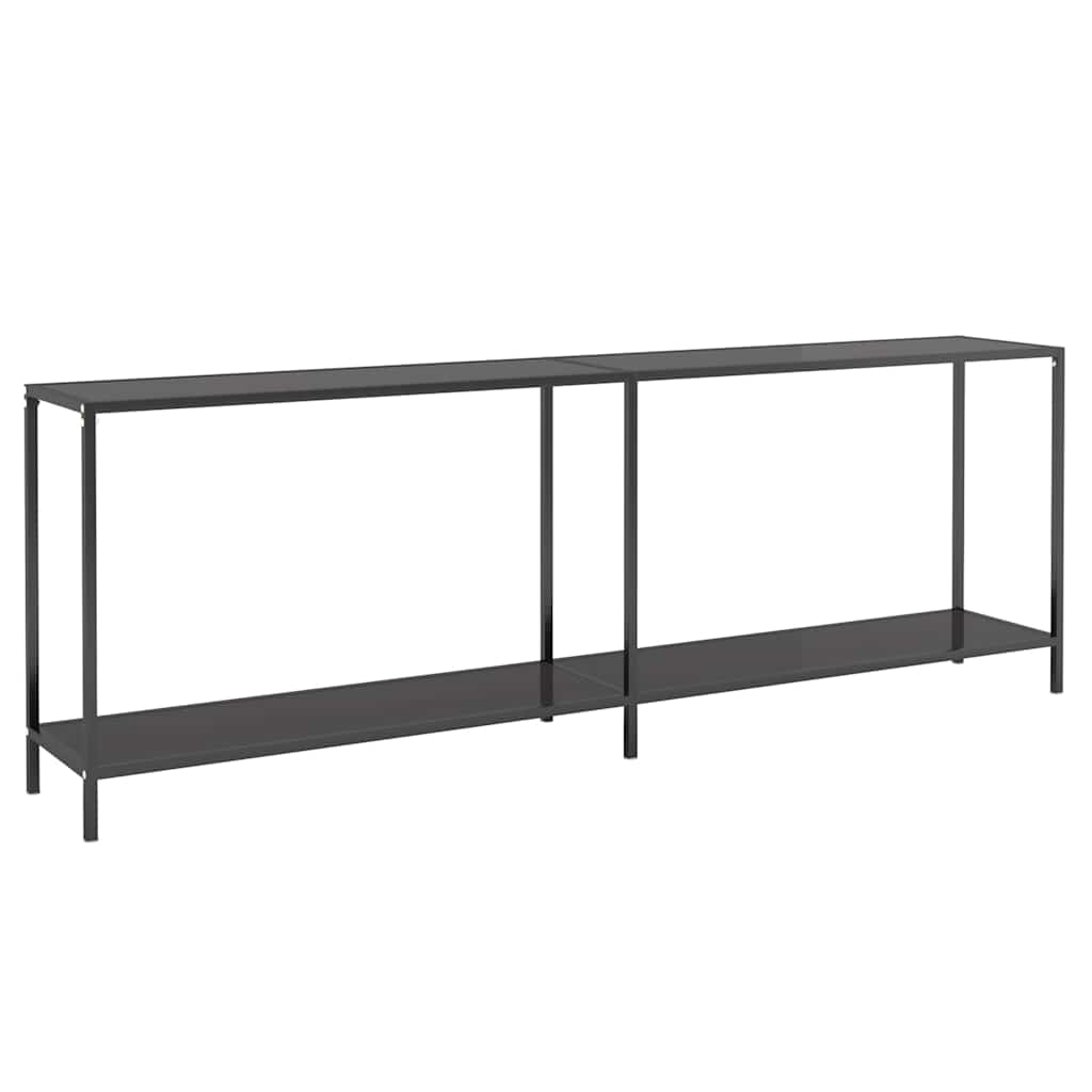 Konzolni stol crni 220 x 35 x 75,5 cm od kaljenog stakla