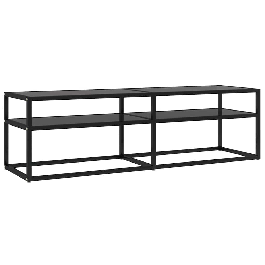 TV ormarić crni 140 x 40 x 40,5 cm od kaljenog stakla