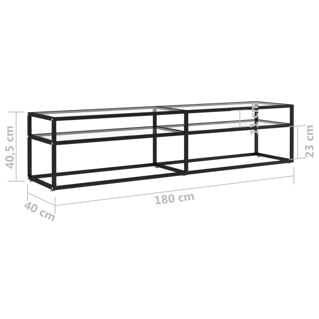 TV ormarić prozirni 180 x 40 x 40,5 cm od kaljenog stakla