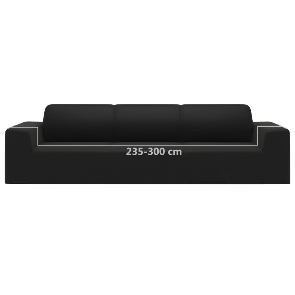 Rastezljiva navlaka za četverosjed crna poliesterski žersej