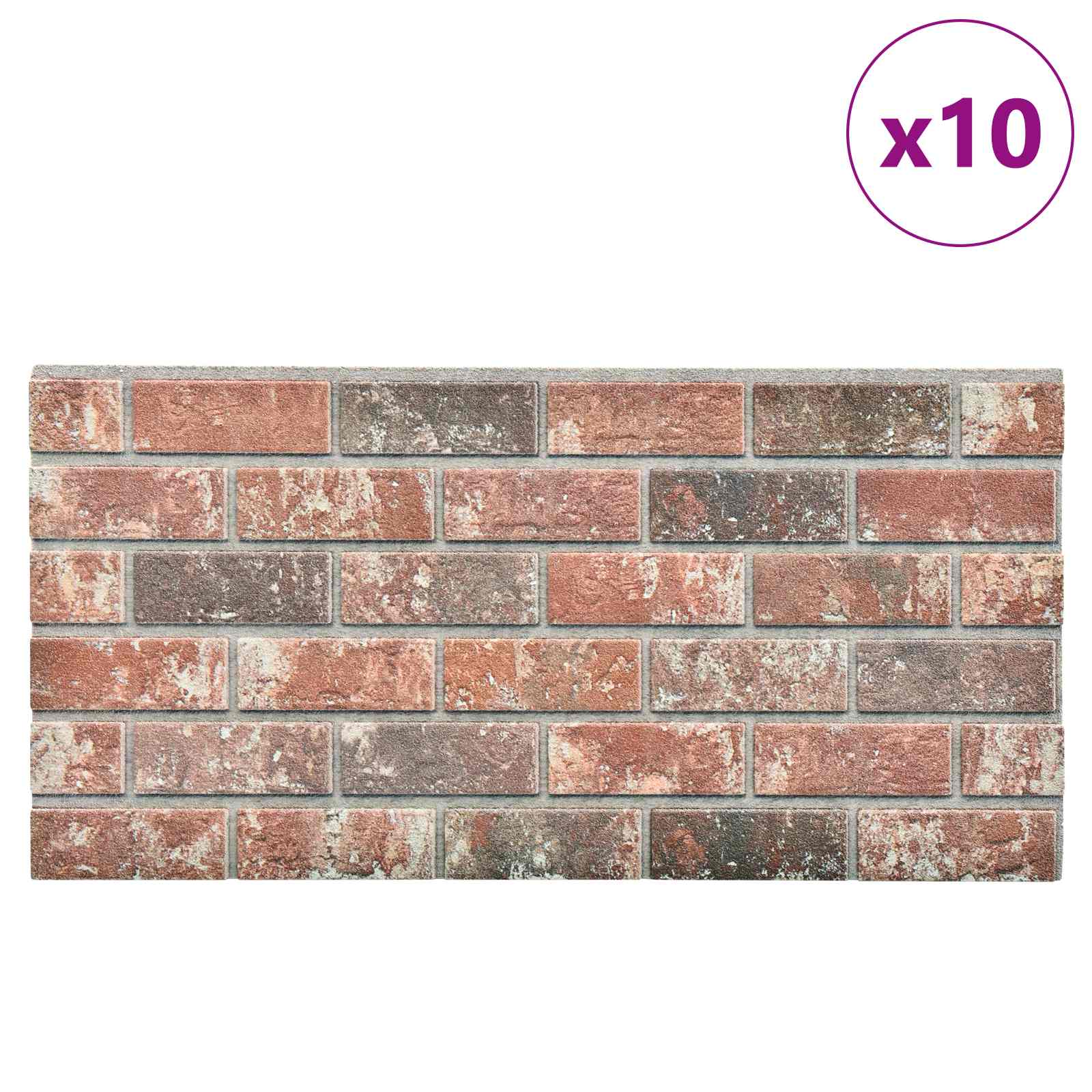 Zidne panele 10 pcs Tamno Smeđa i Siva 100 x 50 cm EPS pjena