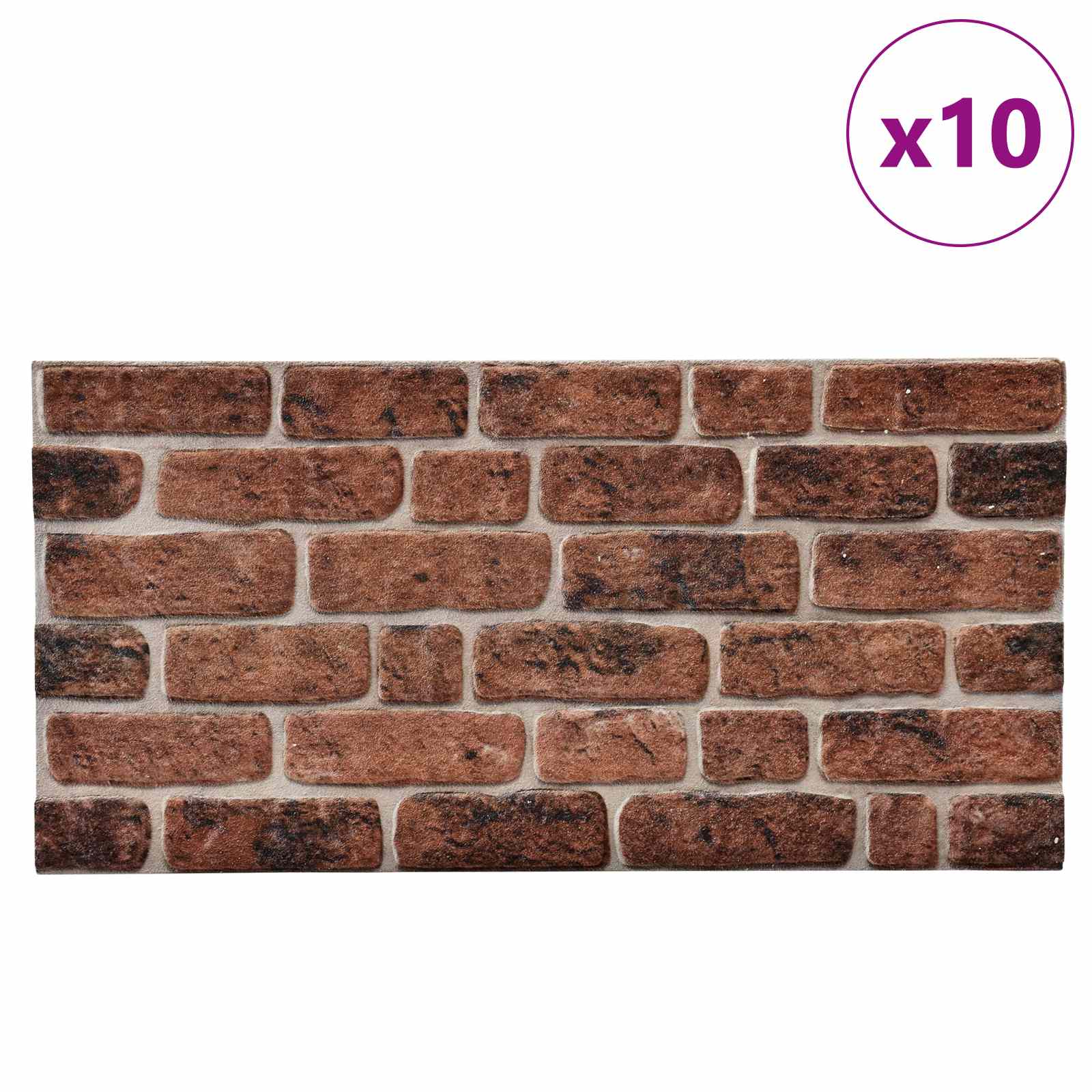 Zidne panele 10 pcs Smeđi cigla 100 x 50 cm EPS pjena