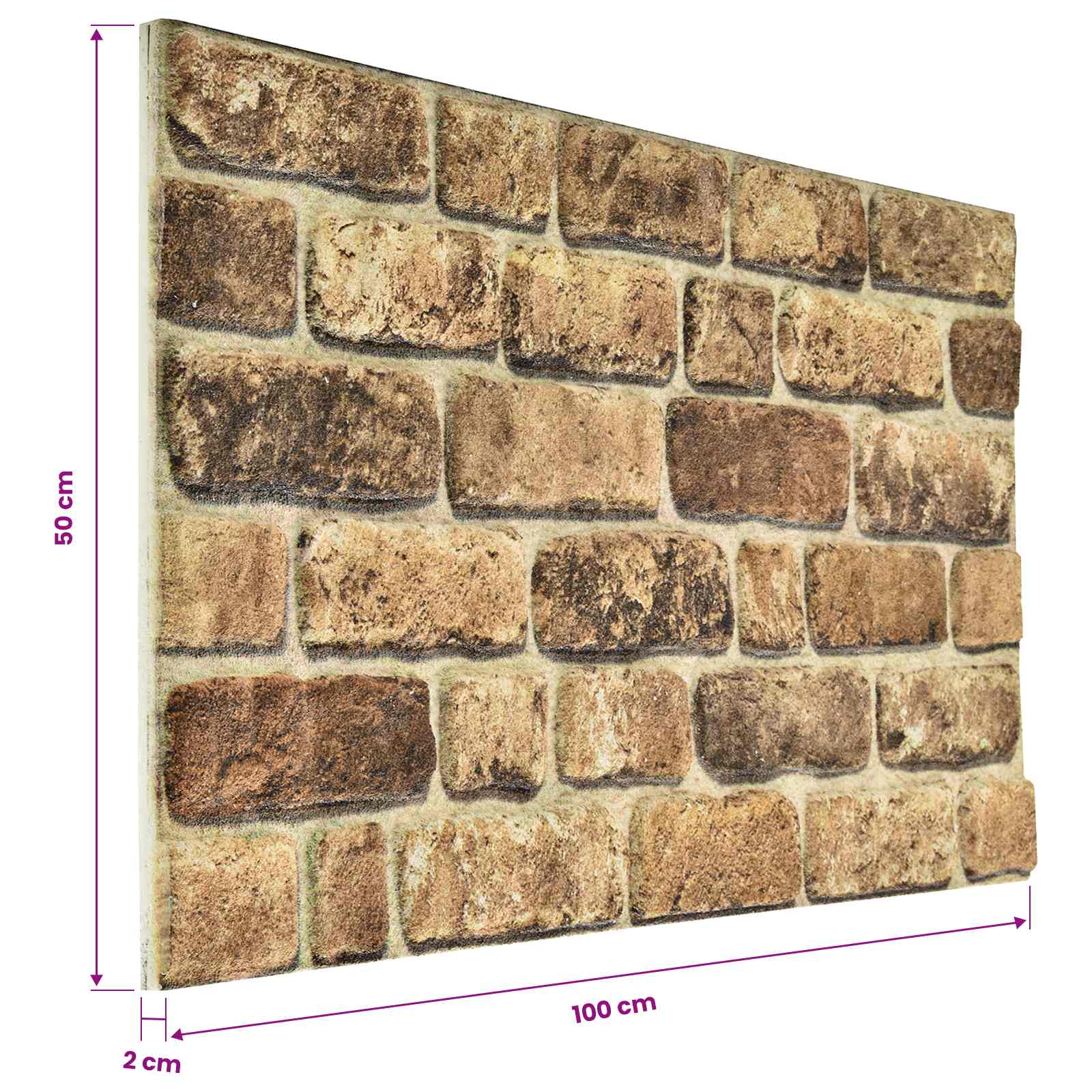 Zidne panele 10 pcs Tamni pijesak 100 x 50 cm EPS pjena