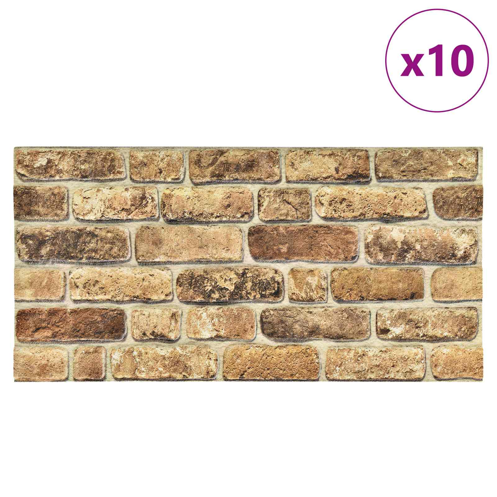 Zidne panele 10 pcs Tamni pijesak 100 x 50 cm EPS pjena