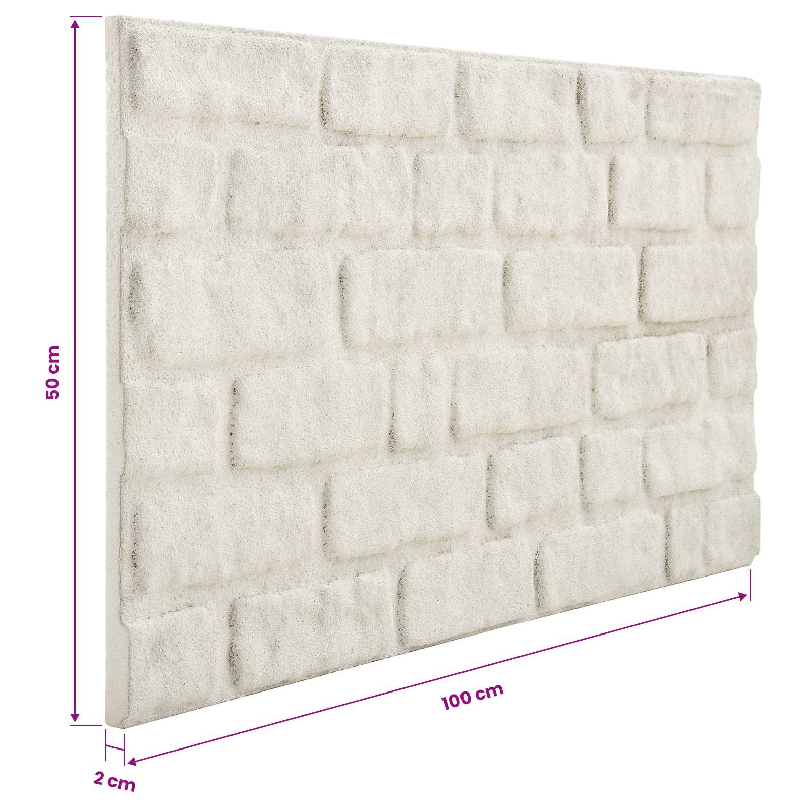 Zidne panele 10 pcs Bijela 100 x 50 cm EPS pjena