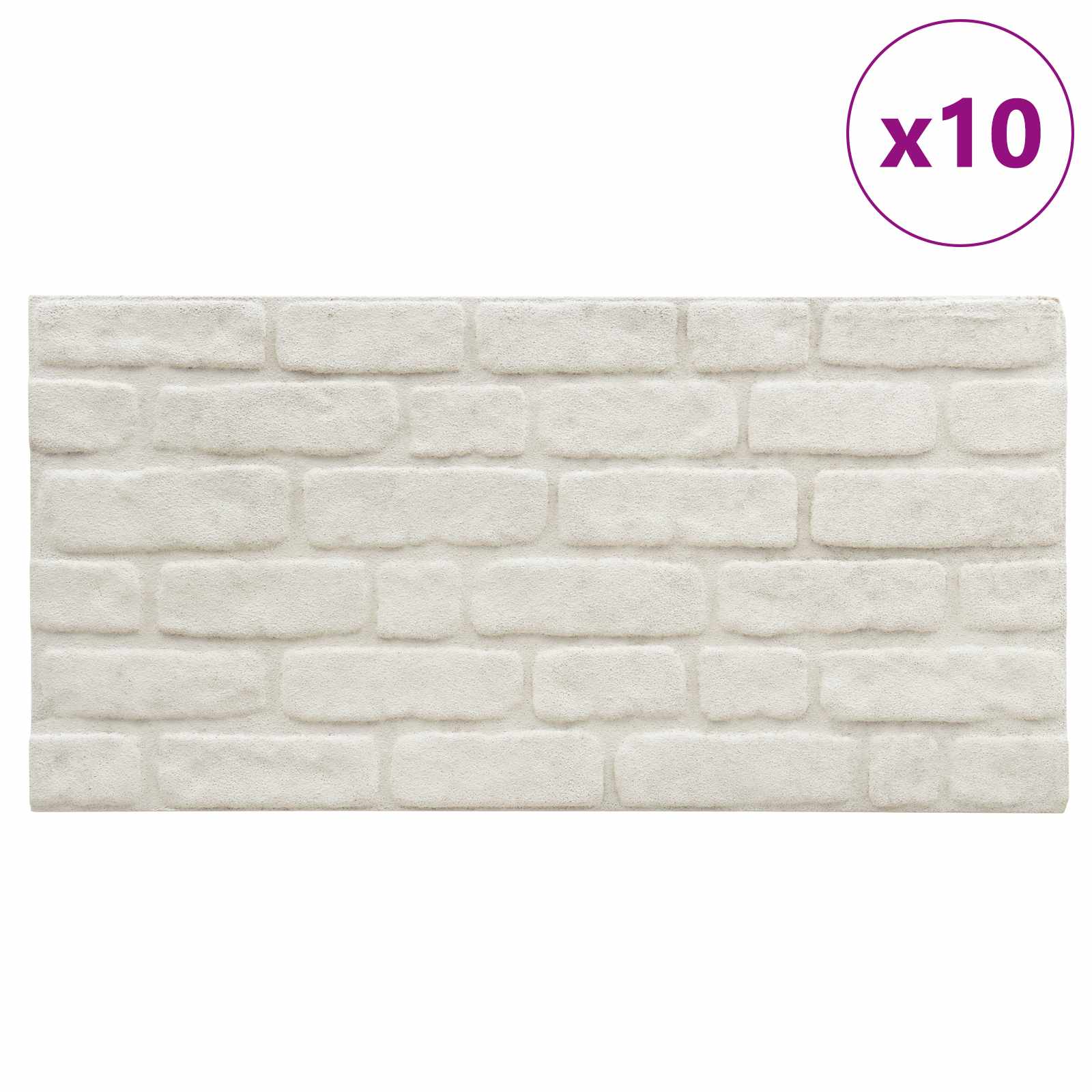 Zidne panele 10 pcs Bijela 100 x 50 cm EPS pjena