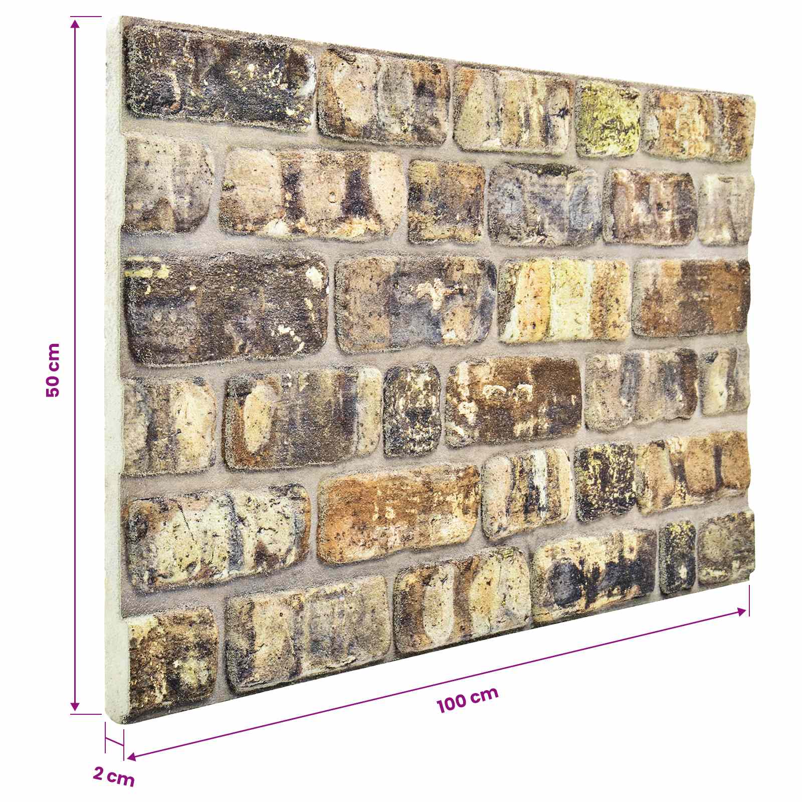 Zidne panele 10 pcs Šareni 100 x 50 cm EPS pjena