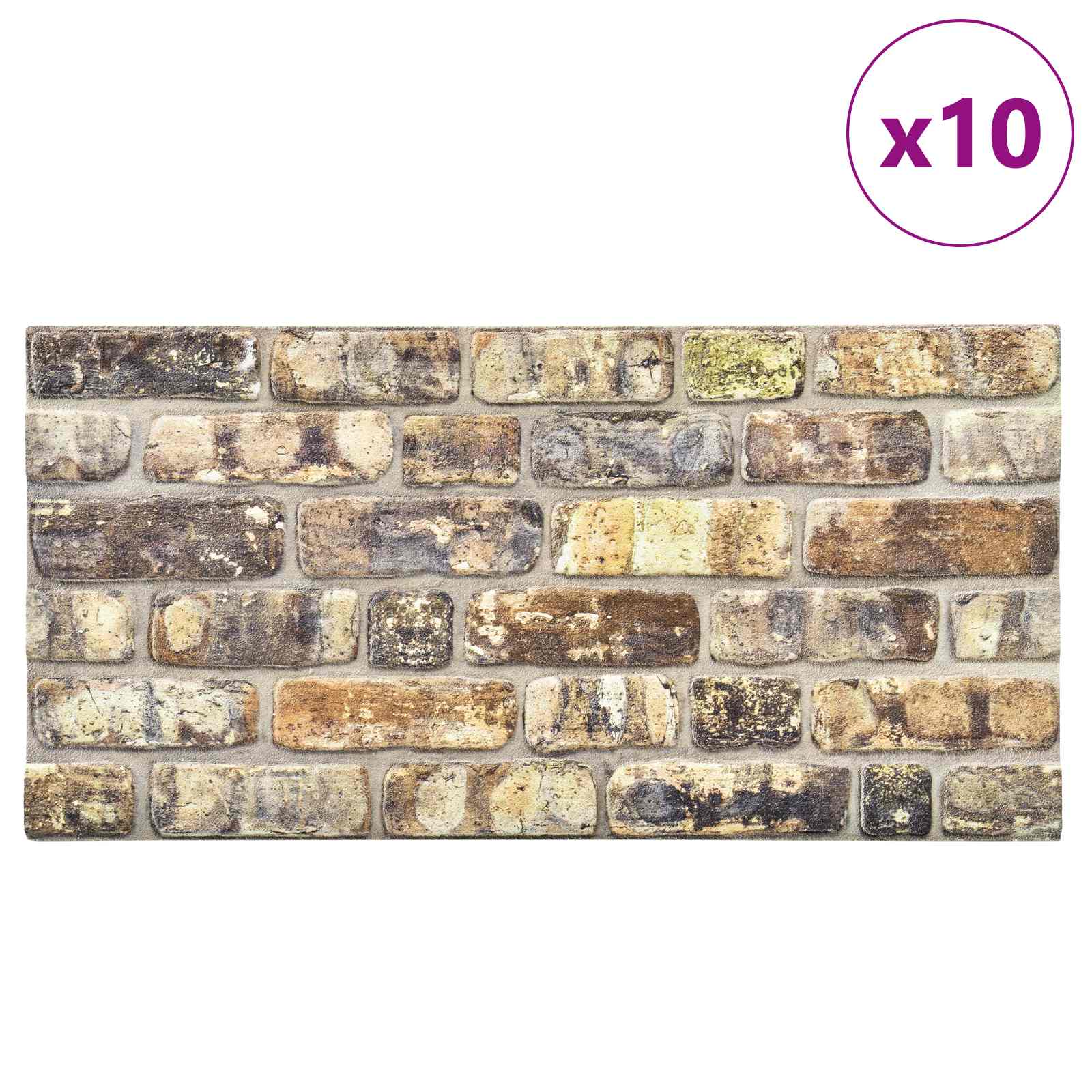 Zidne panele 10 pcs Šareni 100 x 50 cm EPS pjena