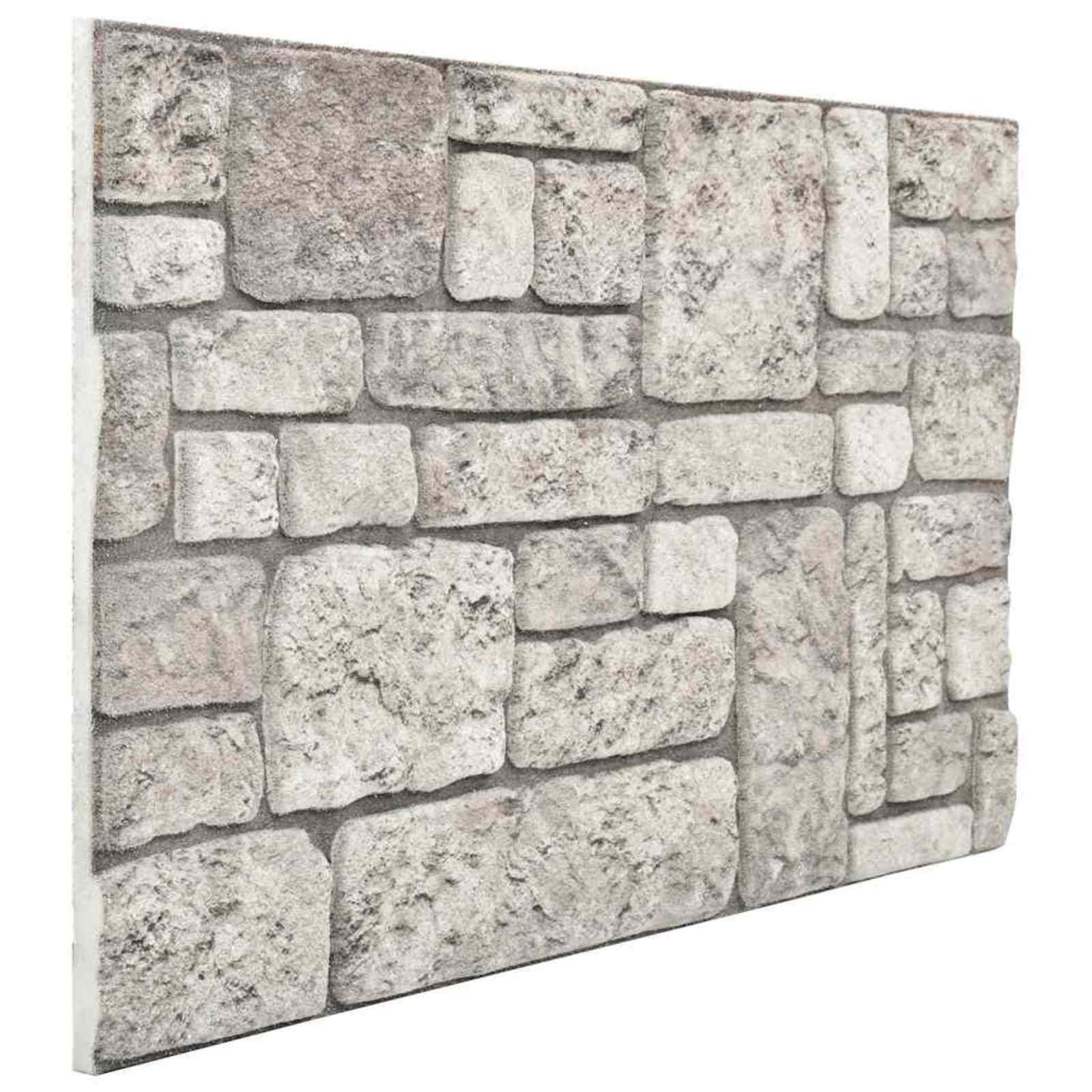 Zidne panele 10 pcs Siva 100 x 50 cm EPS pjena