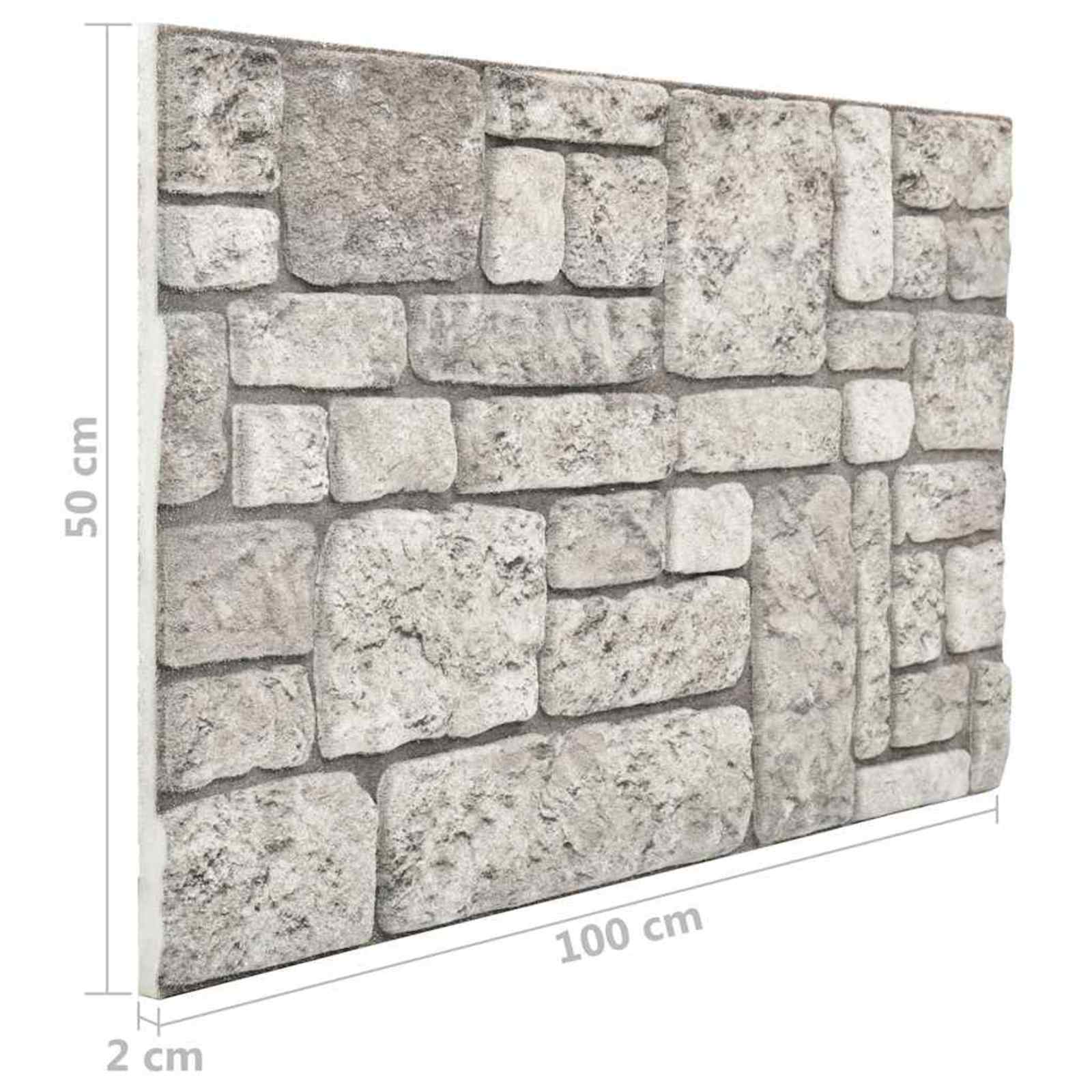 Zidne panele 10 pcs Siva 100 x 50 cm EPS pjena