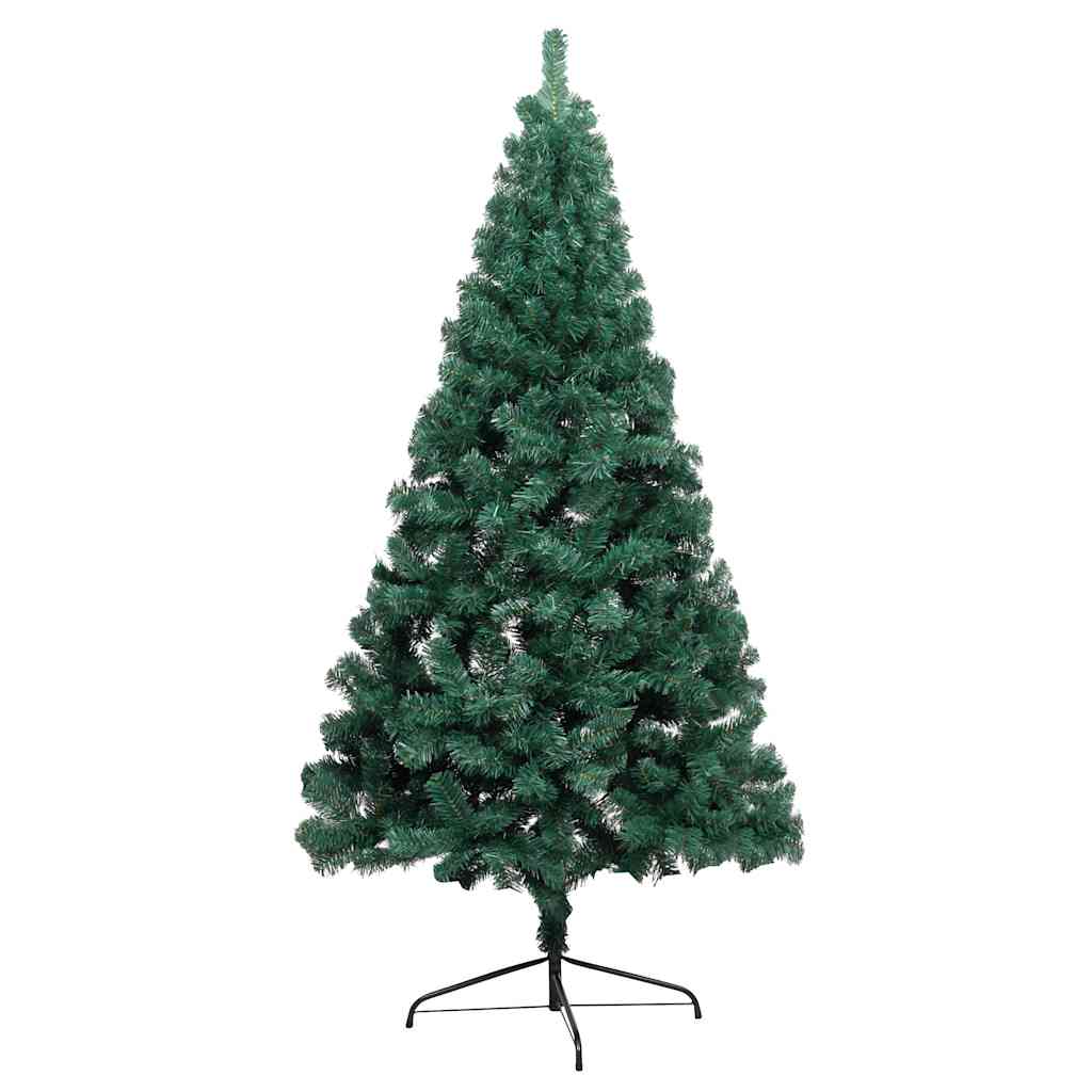 Umjetna osvijetljena polovica božićnog drvca zelena 120 cm