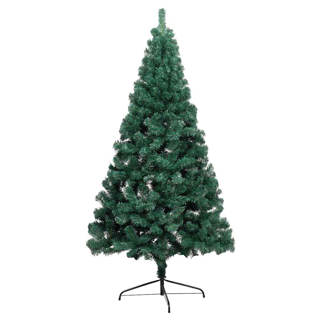 Umjetna osvijetljena polovica božićnog drvca zelena 210 cm