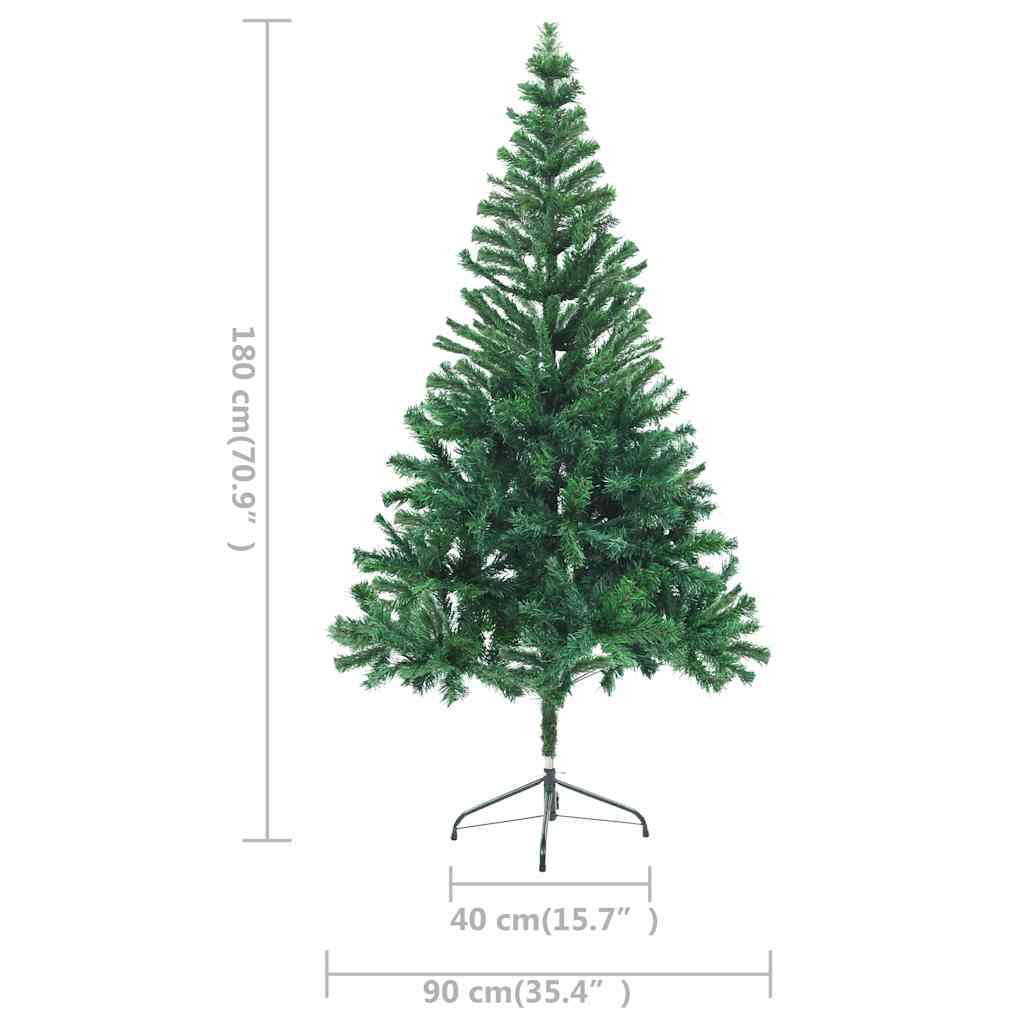 Umjetno osvijetljeno božićno drvce s kuglicama 180 cm 564 grane