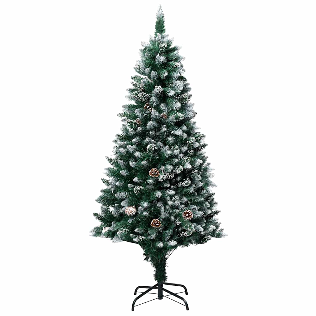 Umjetna božićna jelka s LED svjetlima i setom kuglica i češerima 180 cm