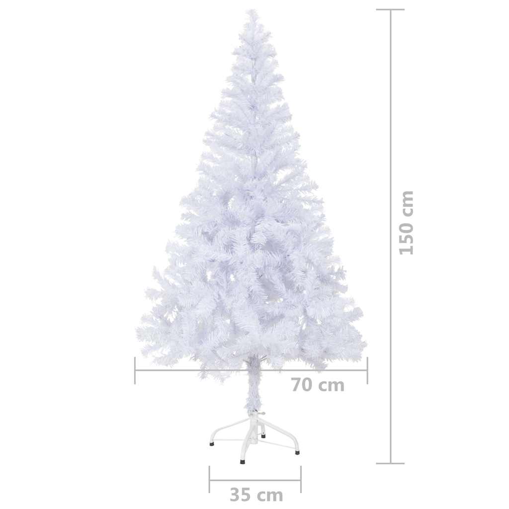 Umjetno osvijetljeno božićno drvce s kuglicama 150 cm 380 grana
