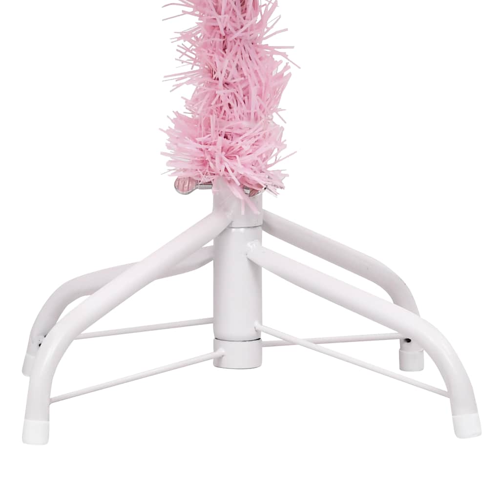 Umjetno osvijetljeno božićno drvce s kuglicama rozo 210 cm PVC