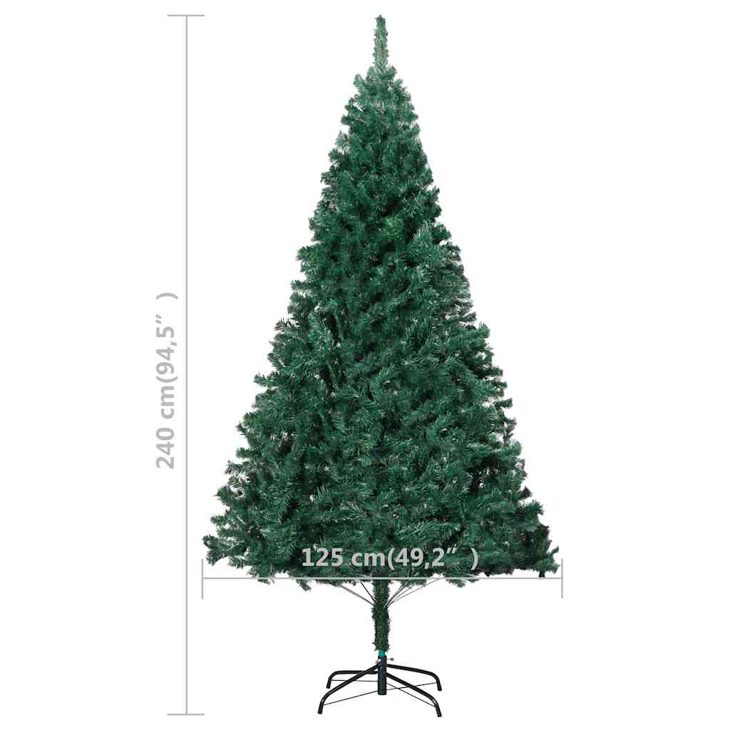 Umjetno osvijetljeno božićno drvce s kuglicama zeleno 240cm PVC