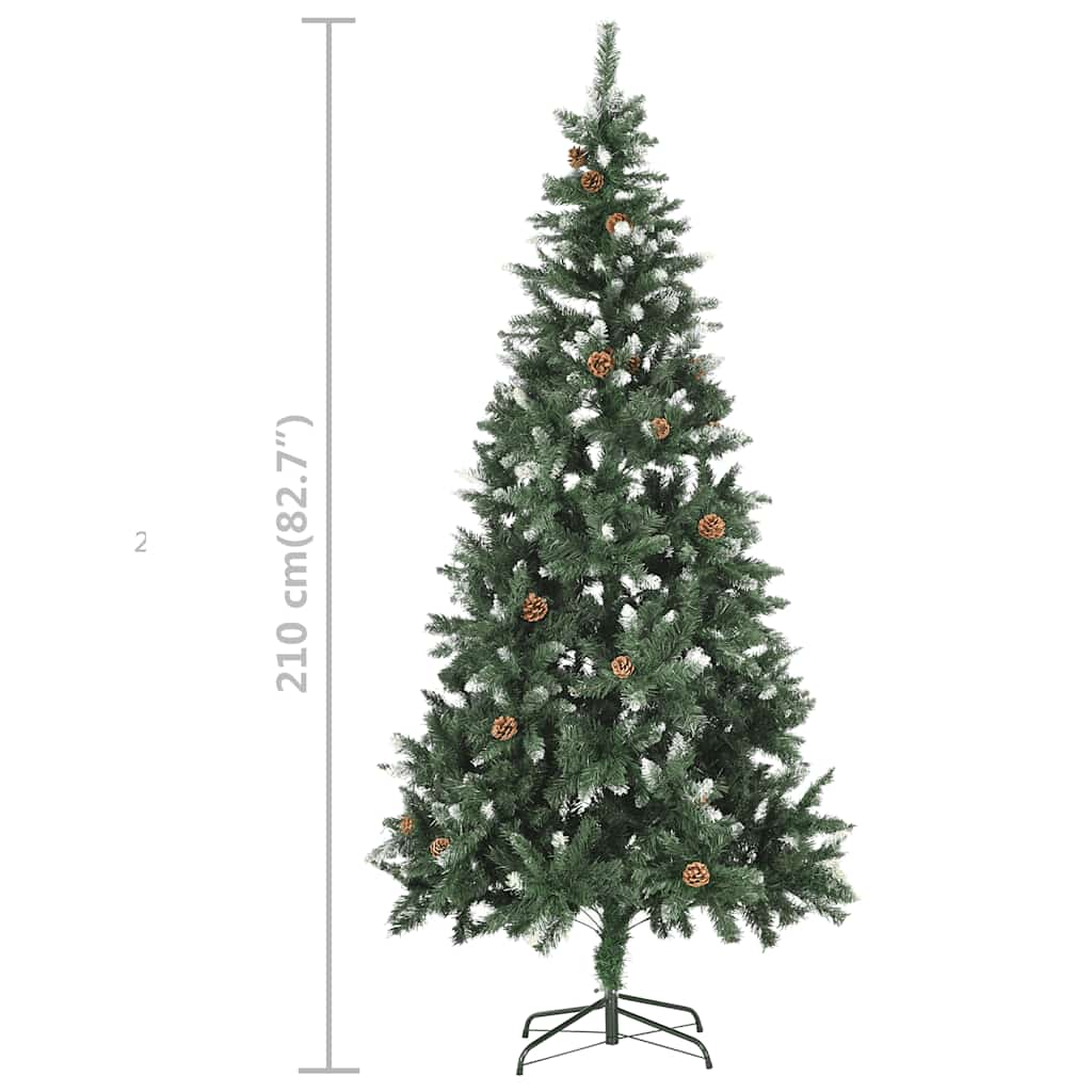 Umjetno osvijetljeno božićno drvce s kuglicama 210 cm