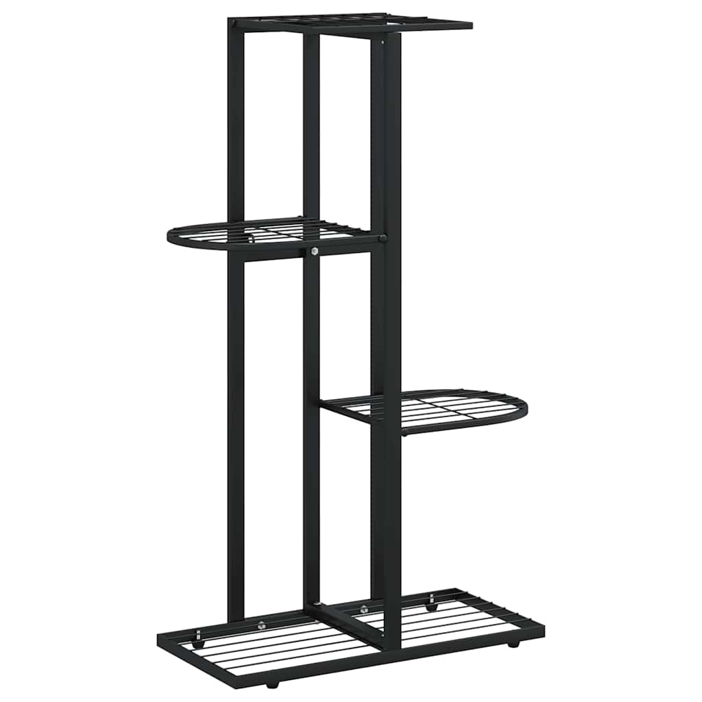 Stalak za cvijeće s 4 razine 43 x 22 x 76 cm crni metalni