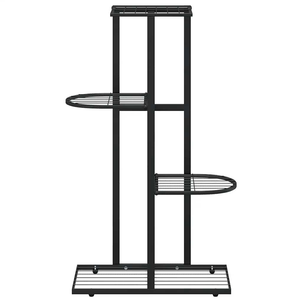 Stalak za cvijeće s 4 razine 43 x 22 x 76 cm crni metalni