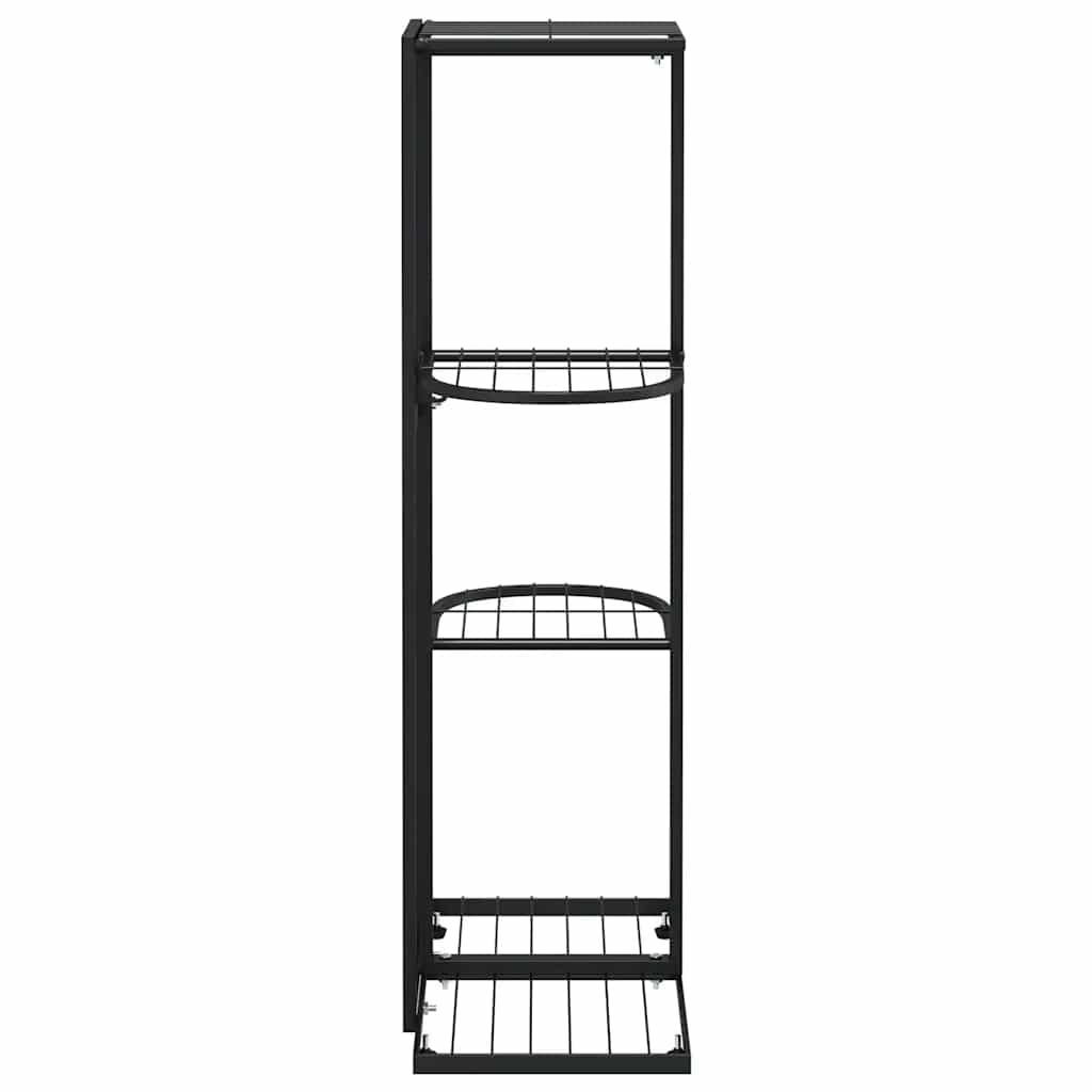 Stalak za cvijeće s 4 razine 43 x 22 x 76 cm crni metalni