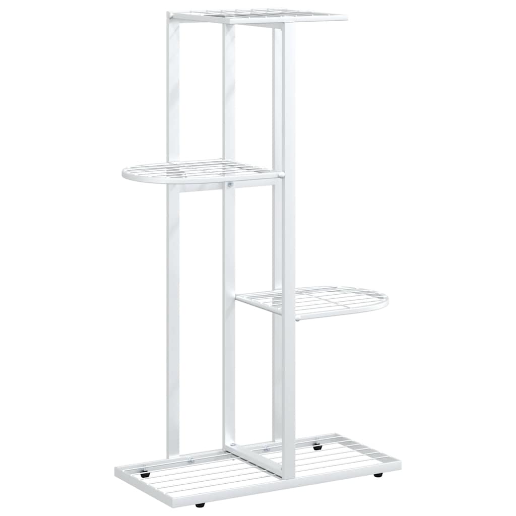 Stalak za cvijeće s 4 razine 43 x 22 x 76 cm bijeli metalni