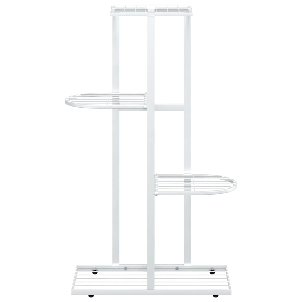 Stalak za cvijeće s 4 razine 43 x 22 x 76 cm bijeli metalni