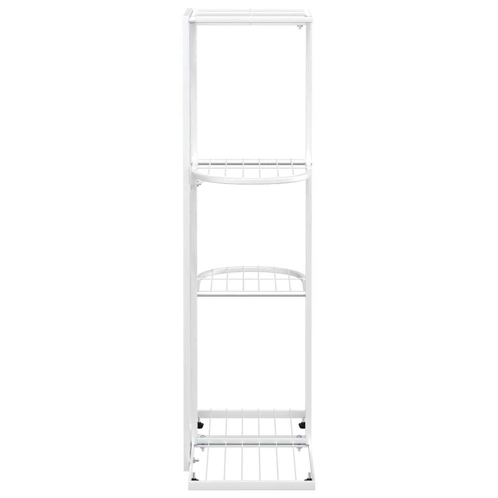 Stalak za cvijeće s 4 razine 43 x 22 x 76 cm bijeli metalni