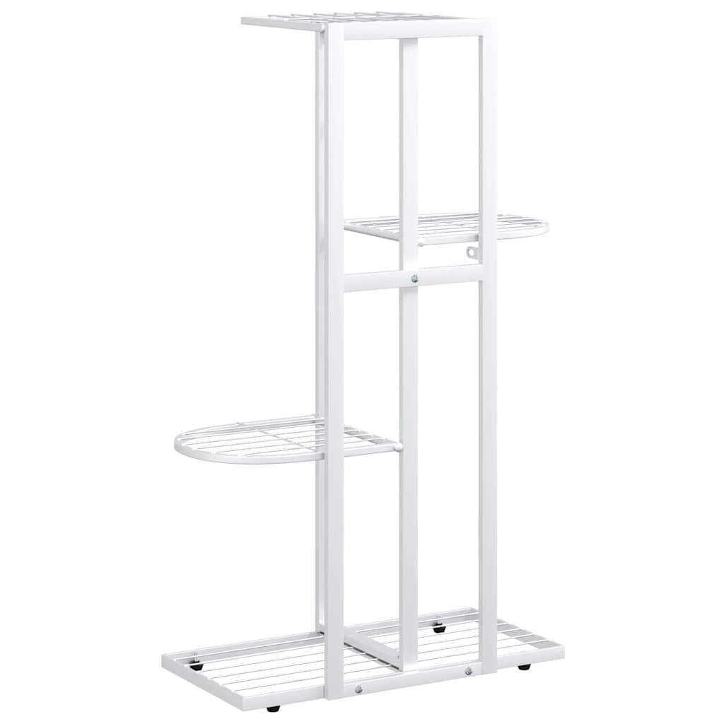Stalak za cvijeće s 4 razine 43 x 22 x 76 cm bijeli metalni
