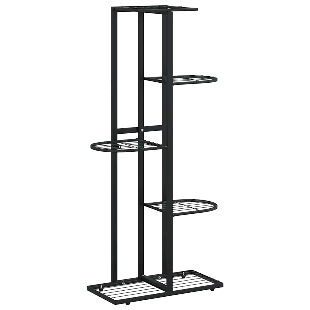 Stalak za cvijeće s 5 razina 43 x 22 x 98 cm crni metalni