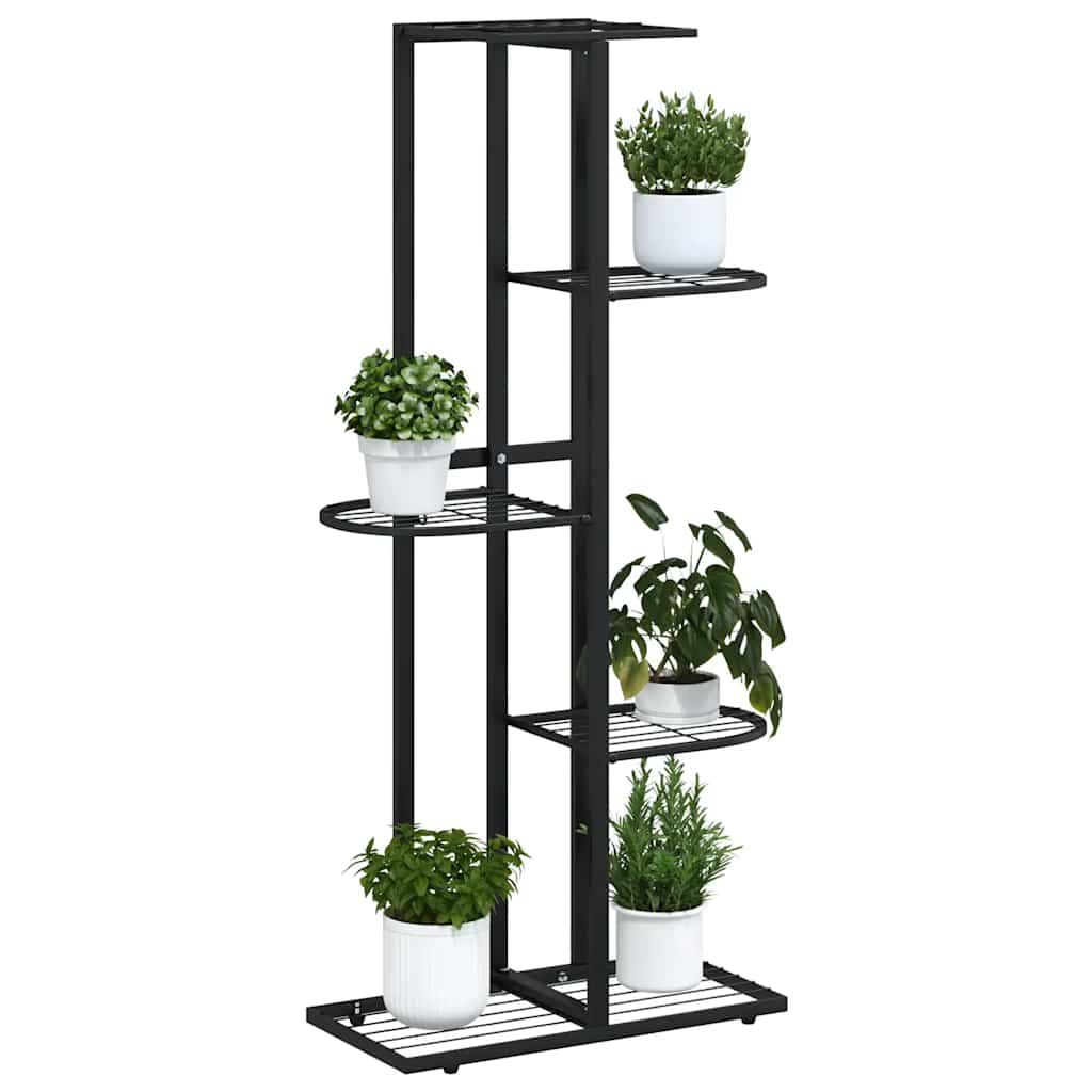 Stalak za cvijeće s 5 razina 43 x 22 x 98 cm crni metalni