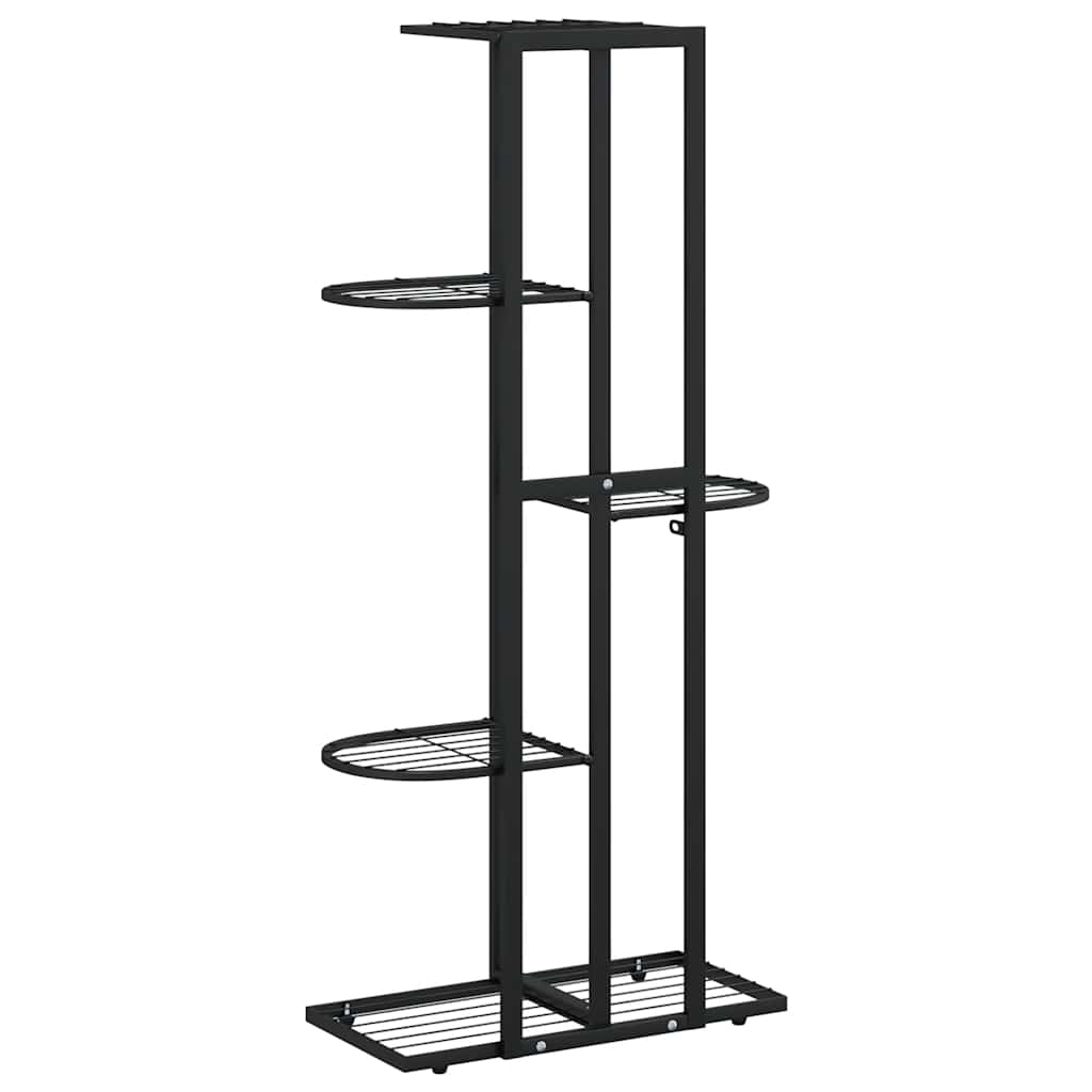 Stalak za cvijeće s 5 razina 43 x 22 x 98 cm crni metalni