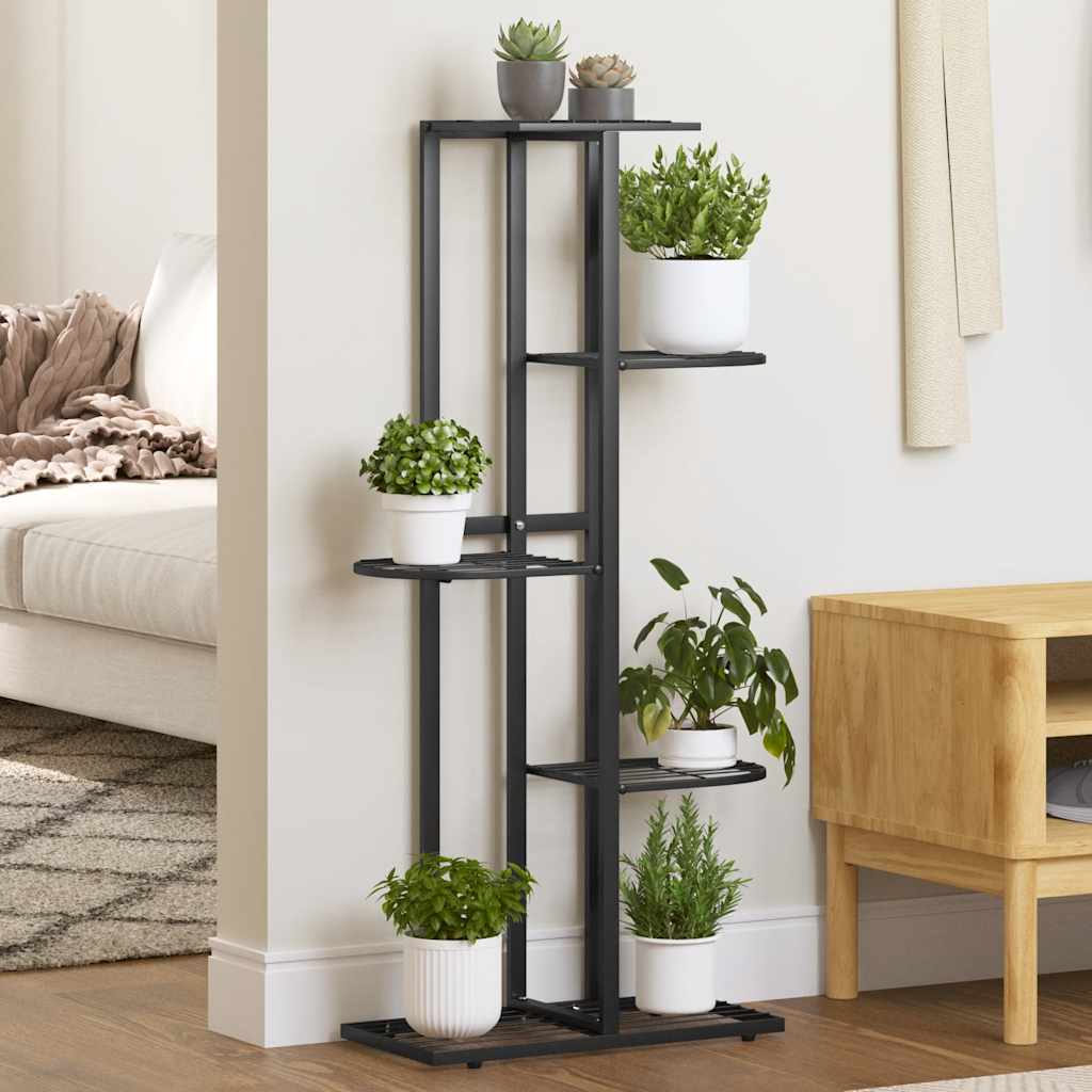 Stalak za cvijeće s 5 razina 43 x 22 x 98 cm crni metalni