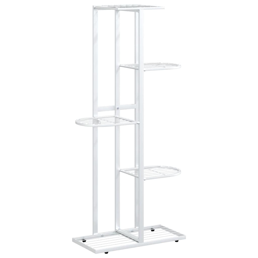 Stalak za cvijeće s 5 razina 43 x 22 x 98 cm bijeli metalni