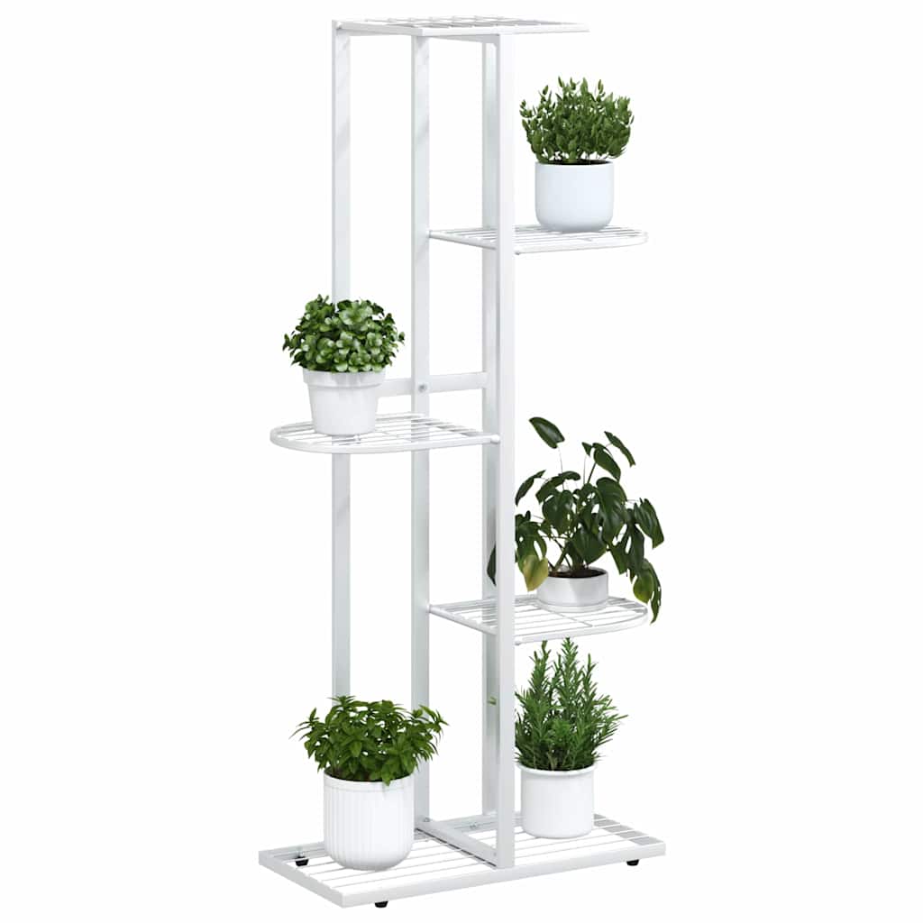 Stalak za cvijeće s 5 razina 43 x 22 x 98 cm bijeli metalni